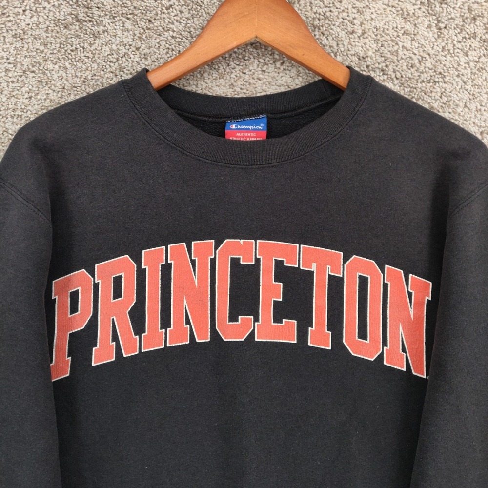 Vintage Princeton Sweatshirt Mens Small Black Champion Crewneck University USA